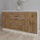 Comodă Smartex T4 cu 3 sertare, rafturi și dulapuri laterale, 100x42,5x80 cm, Alb/Stejar Închis