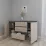 Comodă Smartex T4 cu 3 sertare, rafturi și dulapuri laterale, 100x42,5x80 cm, Grafit/Stejar Deschis
