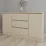 Comodă Smartex T4 cu 3 sertare, rafturi și dulapuri laterale, 100x42,5x80 cm, Ivory