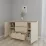 Comodă Smartex T4 cu 3 sertare, rafturi și dulapuri laterale, 100x42,5x80 cm, Ivory