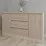 Comodă Smartex T4 cu 3 sertare, rafturi și dulapuri laterale, 100x42,5x80 cm, Ivory/Stejar Deschis