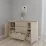 Comodă Smartex T4 cu 3 sertare, rafturi și dulapuri laterale, 100x42,5x80 cm, Ivory/Stejar Deschis
