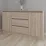 Comodă Smartex T4 cu 3 sertare, rafturi și dulapuri laterale, 100x42,5x80 cm, Stejar Deschis