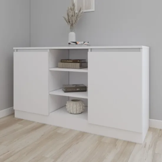 Comodă Smartex T5 cu rafturi, 120x42,5x80 cm, Alb
