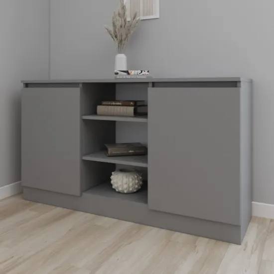 Comodă Smartex T5 cu rafturi, 120x42,5x80 cm, Grafit