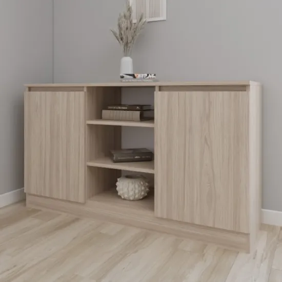Comodă Smartex T5 cu rafturi, 120x42,5x80 cm, Stejar Deschis