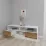 Comoda TV Smartex T6, 120x42,5x50 см, Alb/Stejar Închis