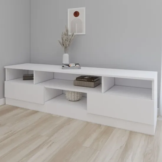 Comoda TV Smartex T6, 160x42,5x50 см, Alb