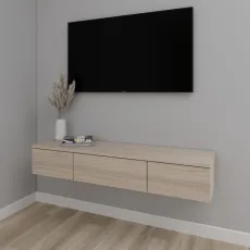 Тумба под ТВ Smartex Т10 навесная, 100x30x20 см, Дуб Светлый