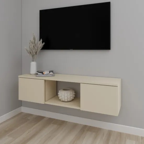 Comoda TV Smartex T11 suspendat, 100x30x30 см, Ivory