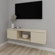 Тумба под ТВ Smartex Т11 навесная, 140x30x30 см, Слоновая кость