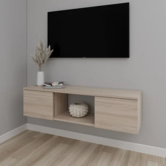 Тумба под ТВ Smartex Т11 навесная, 140x30x30 см, Дуб Светлый