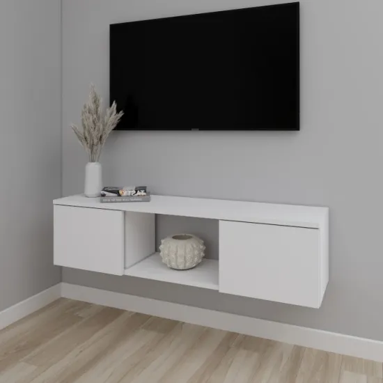 Тумба под ТВ Smartex Т11 навесная, 160x30x30 см, Белый