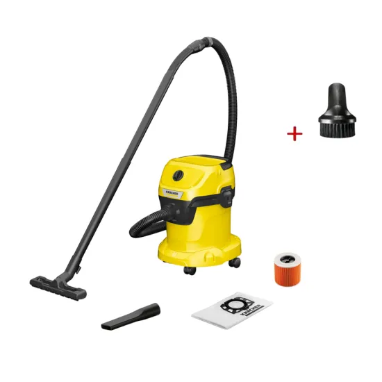 Aspirator Karcher 1.628-104.0 (Set) WD 3 V-15/4/20 + Perie p/t rosturi WD 6.959.548.0, Galben