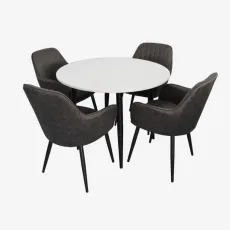 Set de sufragerie Evelin DT 402-3B + 4 YT-002B 970-11, White alpin / Grey