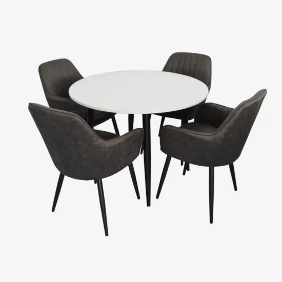 Обеденный набор Evelin DT 402-3B + 4 YT-002B 970-11, White alpin / Grey