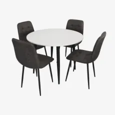 Set de sufragerie Evelin DT 402-3B + 4 YT-010B 970-11, White alpin / Grey