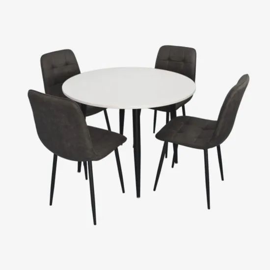 Обеденный набор Evelin DT 402-3B + 4 YT-010B 970-11, White alpin / Grey