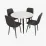 Обеденный набор Evelin DT 402-3B + 4 YT-010B 970-11, White alpin / Grey