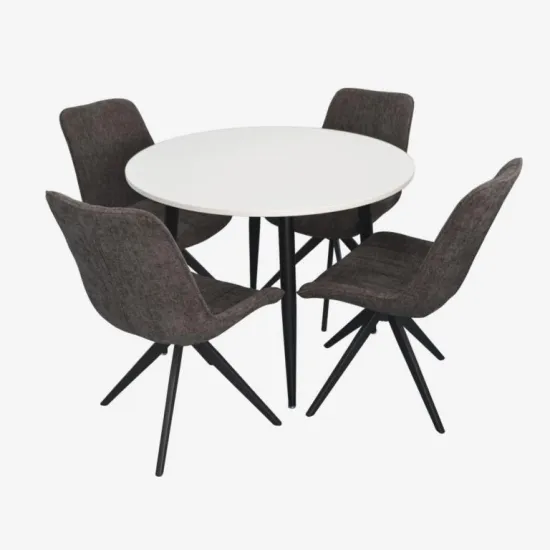 Обеденный набор Evelin DT 402-3B + 4 YTC-055B SW, UF885-15 Dark Grey