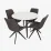 Обеденный набор Evelin DT 402-3B + 4 YTC-055B SW, UF885-15 Dark Grey
