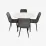 Set de sufragerie Evelin DT 402-3B + 4 YTC-078B, BLUVEL-14 (Dark grey)