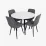Set de sufragerie Evelin DT 402-3B + 4 YTC-080B, Davis Run Again90 (Grey)/Black