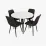Set de sufragerie Evelin DT 402-3B + 4 YTC-080B, UF885-15 Dark grey