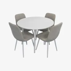 Обеденный набор Evelin DT 402-5Wh + 4 YTC-078Wh, UF885-13 (Light Grey)