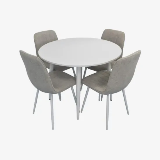 Set de sufragerie Evelin DT 402-5Wh + 4 YTC-078Wh, UF885-13 (Light Grey)