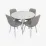 Set de sufragerie Evelin DT 402-5Wh + 4 YTC-078Wh, UF885-13 (Light Grey)