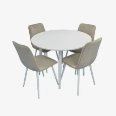 Set de sufragerie Evelin DT 402-5Wh + 4 YTC-078Wh, UF910-01 (Light beige)
