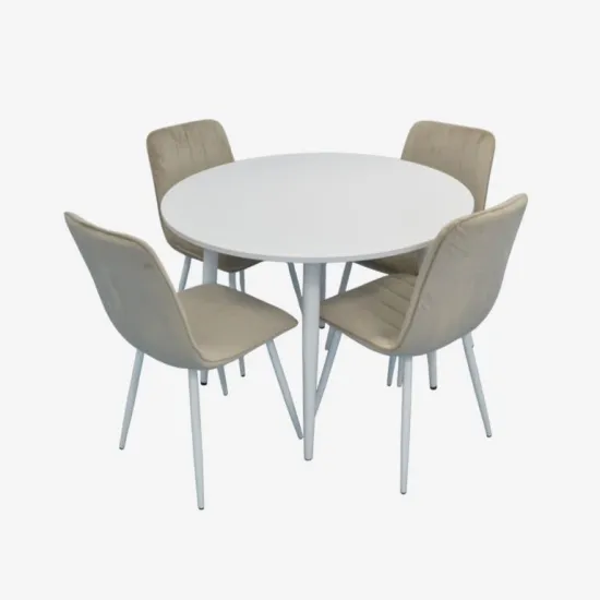 Set de sufragerie Evelin DT 402-5Wh + 4 YTC-078Wh, UF910-01 (Light beige)