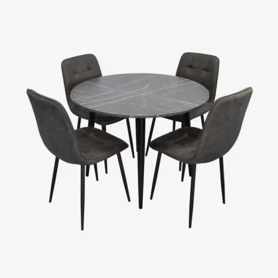 Обеденный набор Evelin DT 402-6B + 4 YT-010B, 970-11 (Grey)