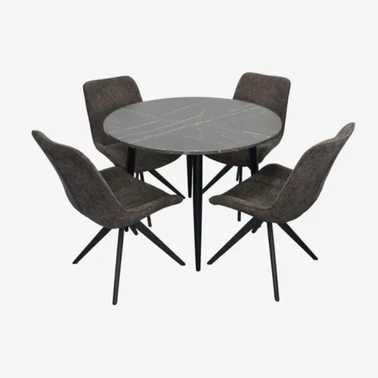 Set de sufragerie Evelin DT 402-6B + 4 YTC-055B SW, UF885-15 (Dark grey)