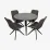 Set de sufragerie Evelin DT 402-6B + 4 YTC-055B SW, UF885-15 (Dark grey)