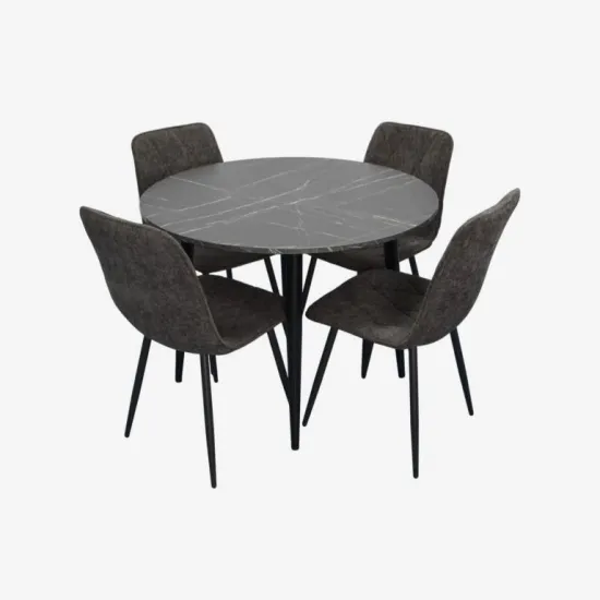Set de sufragerie Evelin DT 402-6B + 4 YTC-080B, UF885-15 (Dark grey)