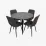 Set de sufragerie Evelin DT 402-6B + 4 YTC-080B, UF885-15 (Dark grey)