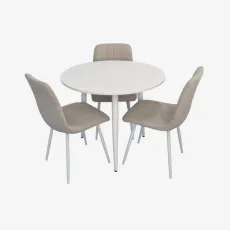 Обеденный набор Evelin DT 404-5Wh + 3 YTC-078Wh, UF885-13 (Light Grey)