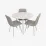 Set de sufragerie Evelin DT 404-5Wh + 3 YTC-078Wh, UF885-13 (Light Grey)