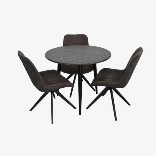 Обеденный набор Evelin DT 404-6 B + 3 YTC-055B SW, UF885-15 (Dark grey)