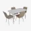 Set de sufragerie Evelin DT 405-4 Wh + 4 YTC-078Wh, UF910-01 (Light beige)