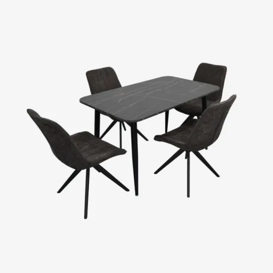 Set de sufragerie Evelin DT 405-6B + 4 YTC-055B SW, UF885-15 (Dark grey)