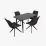 Set de sufragerie Evelin DT 405-6B + 4 YTC-055B SW, UF885-15 (Dark grey)