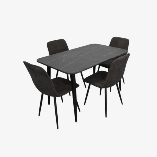 Set de sufragerie Evelin DT 405-6B + 4 YTC-080B, UF885-15 (Dark grey)