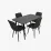 Set de sufragerie Evelin DT 405-6B + 4 YTC-080B, UF885-15 (Dark grey)