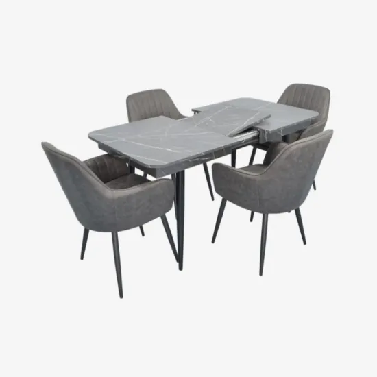 Обеденный набор Evelin DT 431-3R B + 4 YT-002B, 970-11 (Grey)