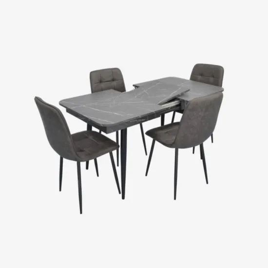 Обеденный набор Evelin DT 431-3R B + 4 YT-010B, 970-11 (Grey)