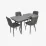 Обеденный набор Evelin DT 431-3R B + 4 YT-010B, 970-11 (Grey)