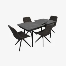 Обеденный набор Evelin DT 431-3R B + 4 YTC-055B SW, UF885-15 (Dark grey)